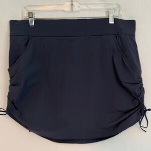 Columbia Navy Skort Women’s Built-In Shorts Adjustable Side Ruched Size XL